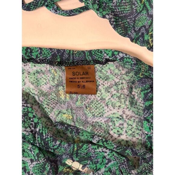 Solar Tan Thru 90's DEADSTOCK NWT 2 piece String Bikini Blue Green Snakeskin Sz - Picture 7 of 8